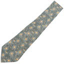 エルメス HERMES 惑星 UFO 9cm グレー×オレンジ シルク ネクタイ 灰色 橙色 総柄 宇宙柄 星