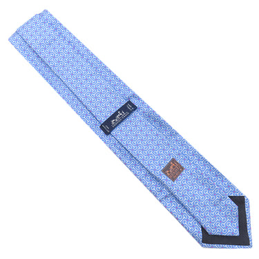 エルメス HERMES 総柄 8cm 659219T ブルー シルク ネクタイ 水色 ホースビット