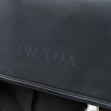 プラダ PRADA ロゴ メッセンジャーバッグ 2VD768 ネイビー ナイロン ショルダーバッグ シルバー金具 紺 三角ロゴ