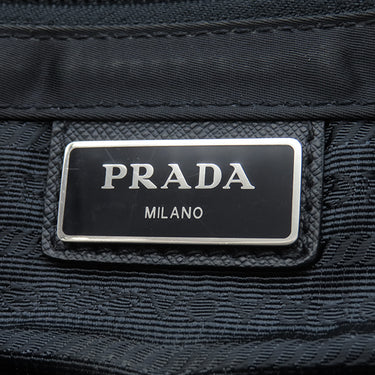 プラダ PRADA ロゴ メッセンジャーバッグ 2VD768 ネイビー ナイロン ショルダーバッグ シルバー金具 紺 三角ロゴ
