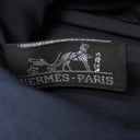 エルメス HERMES ボリードポーチ MM ネイビー コットン ポーチ シルバー金具 紺