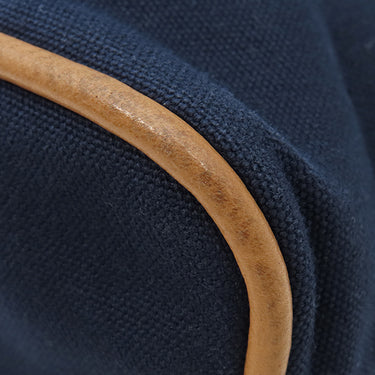 エルメス HERMES ボリードポーチ MM ネイビー コットン ポーチ シルバー金具 紺