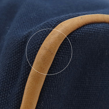 エルメス HERMES ボリードポーチ MM ネイビー コットン ポーチ シルバー金具 紺