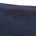 エルメス HERMES ボリードポーチ MM ネイビー コットン ポーチ シルバー金具 紺