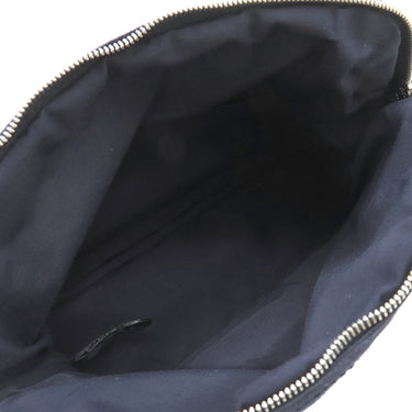 エルメス HERMES ボリードポーチ MM ネイビー コットン ポーチ シルバー金具 紺