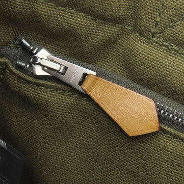 エルメス HERMES フールトゥ PM オリーブ×ネイビー キャンバス トートバッグ シルバー金具