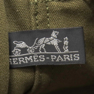 エルメス HERMES フールトゥ PM オリーブ×ネイビー キャンバス トートバッグ シルバー金具