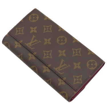 ルイヴィトン LOUIS VUITTON ポルトフォイユ サラ M62234 フューシャ モノグラムキャンバス 長財布 ゴールド金具 茶 ピンク