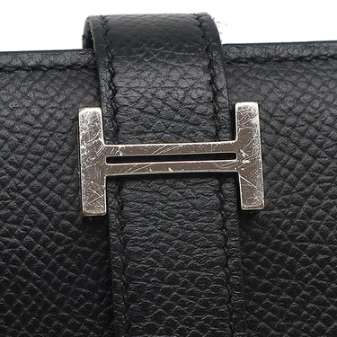 エルメス HERMES ベアンスフレ ブラック ヴォーエプソン 長財布 シルバー金具 黒 二つ折り財布