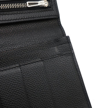 エルメス HERMES ベアンスフレ ブラック ヴォーエプソン 長財布 シルバー金具 黒 二つ折り財布