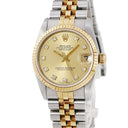 腕時計 ロレックス ROLEX デイトジャスト 31 68273G N番 自動巻き メンズ レディース OH済 N番 K18YG×SS 純正ダイヤ シャンパン