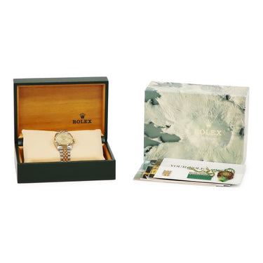 腕時計 ロレックス ROLEX デイトジャスト 31 68273G N番 自動巻き メンズ レディース OH済 N番 K18YG×SS 純正ダイヤ シャンパン