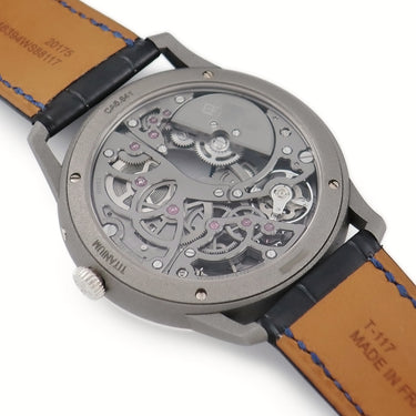 腕時計 エルメス HERMES スリム ドゥ エルメス スケレット リュンヌ CA6.841.230 自動巻き メンズ Ti×PT コンビ グレー スケルトン