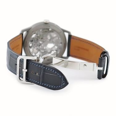 腕時計 エルメス HERMES スリム ドゥ エルメス スケレット リュンヌ CA6.841.230 自動巻き メンズ Ti×PT コンビ グレー スケルトン