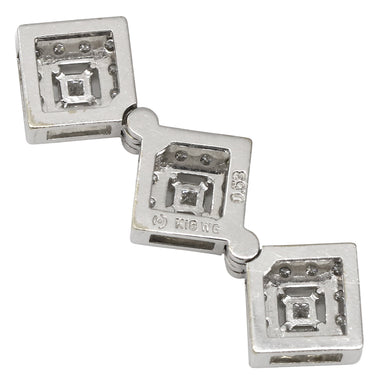 TASAKI TASAKI ホワイトゴールド K18WG ダイヤモンド ペンダントトップ Au750 18K チャーム 3連 スクエア パヴェダイヤ
