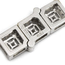 TASAKI TASAKI ホワイトゴールド K18WG ダイヤモンド ペンダントトップ Au750 18K チャーム 3連 スクエア パヴェダイヤ