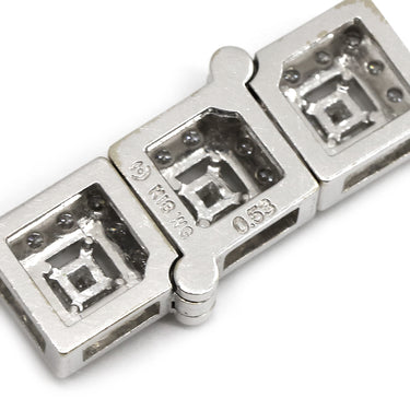 TASAKI TASAKI ホワイトゴールド K18WG ダイヤモンド ペンダントトップ Au750 18K チャーム 3連 スクエア パヴェダイヤ