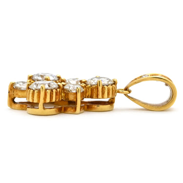 ノンブランド NON BRAND ダイヤ イエローゴールド K18YG ダイヤモンド ペンダントトップ 6P 6石 ネックレストップ