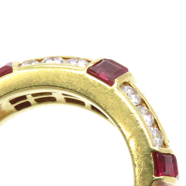 ゲインズボロウ GAINSBOROUGH ルビー ダイヤリング イエローゴールド K18YG ダイヤモンド リング 指輪 750 18K 18金 12号