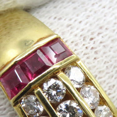 ゲインズボロウ GAINSBOROUGH ルビー ダイヤリング イエローゴールド K18YG ダイヤモンド リング 指輪 750 18K 18金 12号