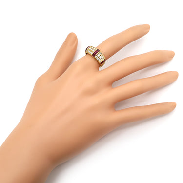 ゲインズボロウ GAINSBOROUGH ルビー ダイヤリング イエローゴールド K18YG ダイヤモンド リング 指輪 750 18K 18金 12号