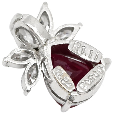 ノンブランド NON BRAND ルビー ダイヤ プラチナシルバー Pt900 ルビー ダイヤモンド ペンダントトップ 赤 レッド