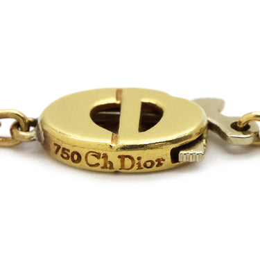 クリスチャン・ディオール Christian Dior イエローゴールド K18YG ダイヤモンド ネックレス マーキスシェイプ 6P 6粒 ダイヤ