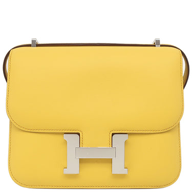 エルメス HERMES コンスタンス3 ミニ ミロワール サン スイフト ショルダーバッグ シルバー金具 新品 未使用 黄色