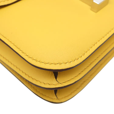 エルメス HERMES コンスタンス3 ミニ ミロワール サン スイフト ショルダーバッグ シルバー金具 新品 未使用 黄色