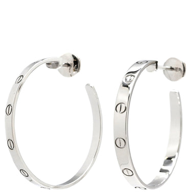 カルティエ Cartier ラブ LOVE フープピアス LM B8028300 ホワイトゴールド K18WG ピアス 750 18K WG