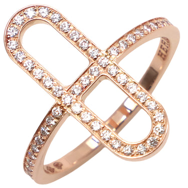 エルメス HERMES エヴァー シェーヌダンクル PM ダイヤリング H118643B ピンクゴールド K18PG ダイヤモンド #54(JP14) リング 指輪 アクセサリー 750PG 13号