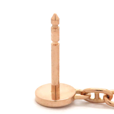 エルメス HERMES シェーヌダンクル ヴェルソ ブラックXローズゴールド K18PG セラミック ピアス ピンクゴールド ドロップピアス アシンメトリー