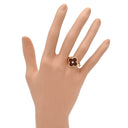 ヴァンクリーフアーペル Van Cleef & Arpels ヴィンテージ アルハンブラ VCARD40800 レッドXイエローゴールド K18YG ダイヤモンド カーネリアン #51(JP11) リング 指輪 赤 1Pダイヤ 11号