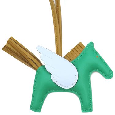 エルメス HERMES ロデオPM ペガサス ミント×セサミ×ブループリュム アニューミロ バッグチャーム 緑 茶 水色