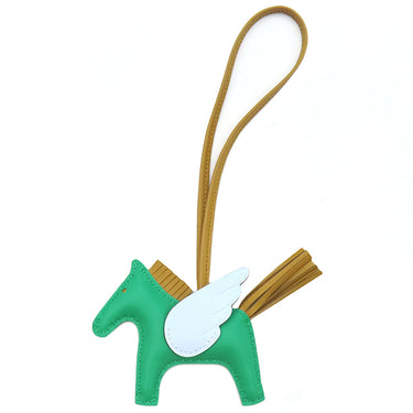 エルメス HERMES ロデオPM ペガサス ミント×セサミ×ブループリュム アニューミロ バッグチャーム 緑 茶 水色