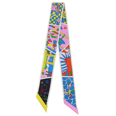 エルメス HERMES ツイリー ジョーヌヴィフ×ローズマラバール×ヴェール シルク スカーフ 新品 未使用【FACTORY SUITE/ファクトリー スーツ】