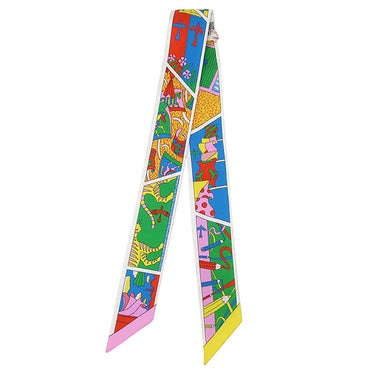 エルメス HERMES ツイリー ジョーヌヴィフ×ローズマラバール×ヴェール シルク スカーフ 新品 未使用【FACTORY SUITE/ファクトリー スーツ】