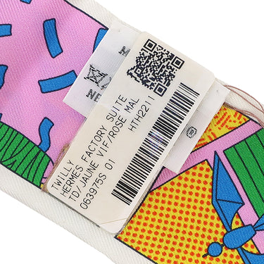 エルメス HERMES ツイリー ジョーヌヴィフ×ローズマラバール×ヴェール シルク スカーフ 新品 未使用【FACTORY SUITE/ファクトリー スーツ】