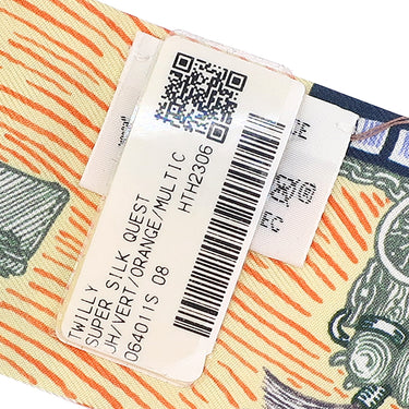 エルメス HERMES ツイリー ヴェール×オレンジ×マルチカラー シルク スカーフ 新品 未使用【SUPER SILK QUEST/スーパー シルク クエスト】