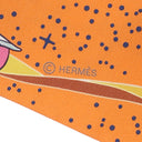 エルメス HERMES ツイリー オレンジ×ジョーヌ×ブルー シルク スカーフ 【SPACE DERBY/スペース ダービー】