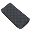 ルイヴィトン LOUIS VUITTON ジッピー ウォレット ヴェルティカル N63095 ダミエグラフィット ダミエグラフィットキャンバス 長財布 シルバー金具 黒 グレー ラウンドファスナー