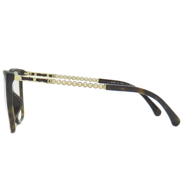 シャネル CHANEL ウェリントン パール オプティカル 54□17 3441-S-A ブラウン×ゴールド プラスチック GP サングラス ゴールド金具 茶 ブルーライトカット