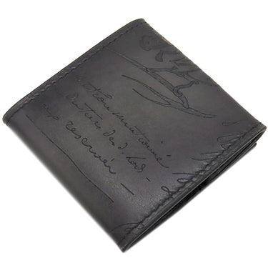 ベルルッティ BERLUTI オリジンスクリット レザーコインパース ブラック レザー コインケース シルバー金具 黒 小銭入れ カリグラフィ