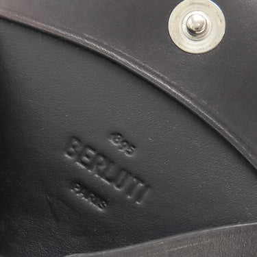 ベルルッティ BERLUTI オリジンスクリット レザーコインパース ブラック レザー コインケース シルバー金具 黒 小銭入れ カリグラフィ