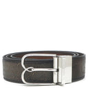 ベルルッティ BERLUTI B ボリュート スクリットレザー 35MM リバーシブルベルト C0068 MOGA×NERO ヴェネチアレザー #95 ベルト シルバー金具 黒 グレー 茶 カリグラフィ