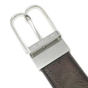 ベルルッティ BERLUTI B ボリュート スクリットレザー 35MM リバーシブルベルト C0068 MOGA×NERO ヴェネチアレザー #95 ベルト シルバー金具 黒 グレー 茶 カリグラフィ