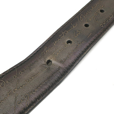 ベルルッティ BERLUTI B ボリュート スクリットレザー 35MM リバーシブルベルト C0068 MOGA×NERO ヴェネチアレザー #95 ベルト シルバー金具 黒 グレー 茶 カリグラフィ