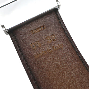 ベルルッティ BERLUTI B ボリュート スクリットレザー 35MM リバーシブルベルト C0068 MOGA×NERO ヴェネチアレザー #95 ベルト シルバー金具 黒 グレー 茶 カリグラフィ