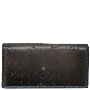 ベルルッティ BERLUTI サンタル ブラック ヴェネチアンスクリットレザー 長財布 シルバー金具 黒 カリグラフィ 二つ折り