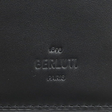 ベルルッティ BERLUTI サンタル ブラック ヴェネチアンスクリットレザー 長財布 シルバー金具 黒 カリグラフィ 二つ折り